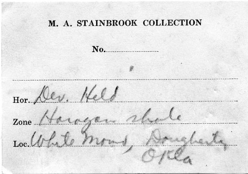 Stainbrook's written label